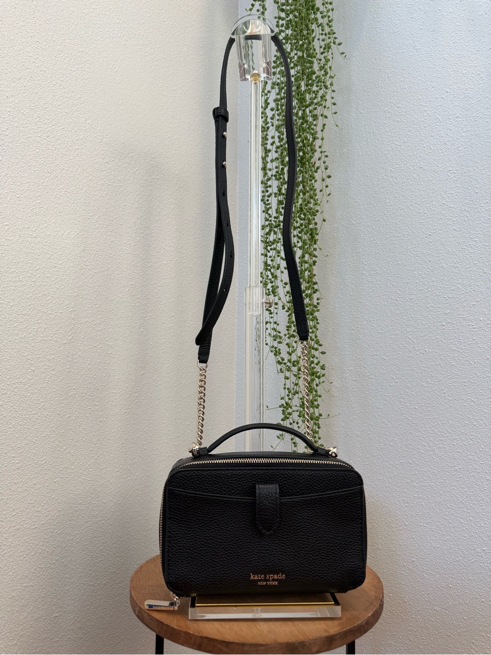 Kate Spade Hudson New York double zip crossbody black